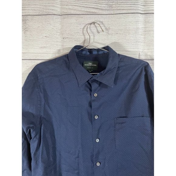 Rodd & Gunn Men's L Blue Patterned Cotton Long Sleeve Button Up Shirt - Picture 1 of 6